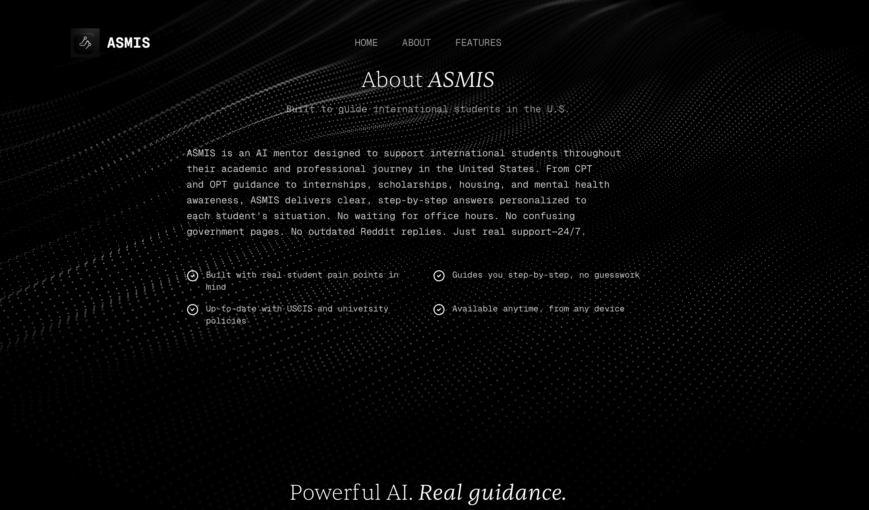 ASMIS AI Landing Page — screen 2