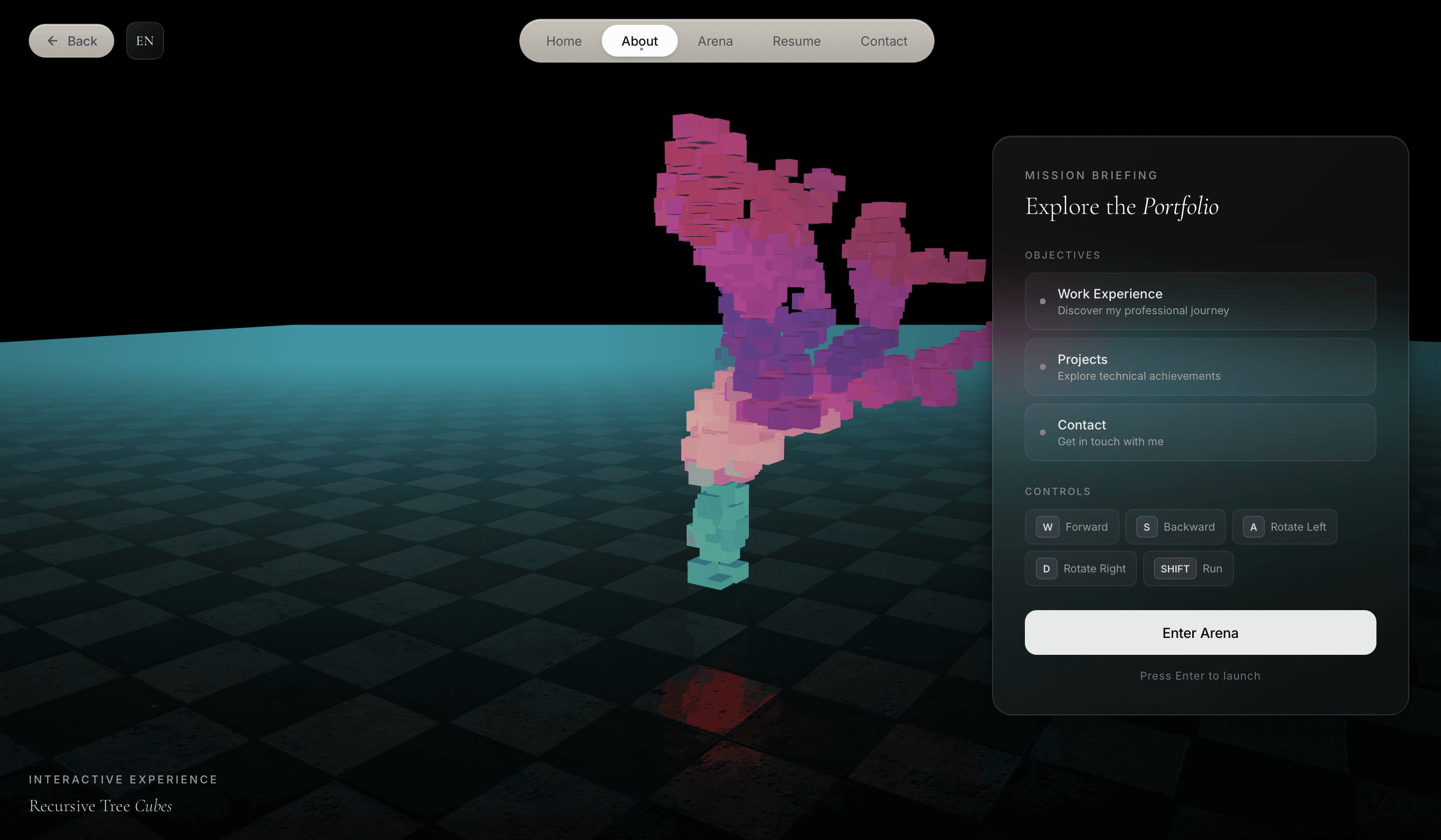 3D Immersive Portfolio — screen 2