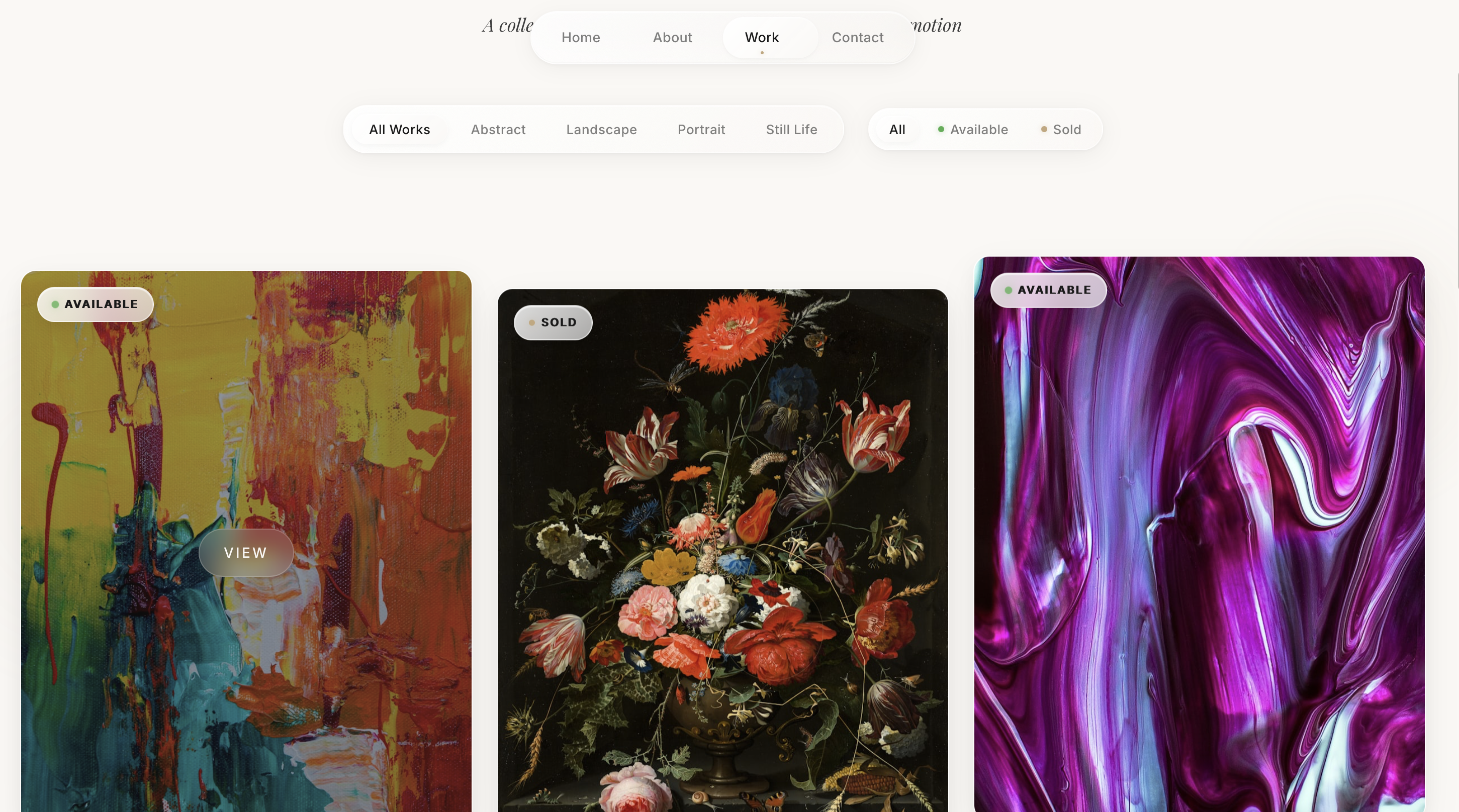 Artist Portfolio Website — screen 2