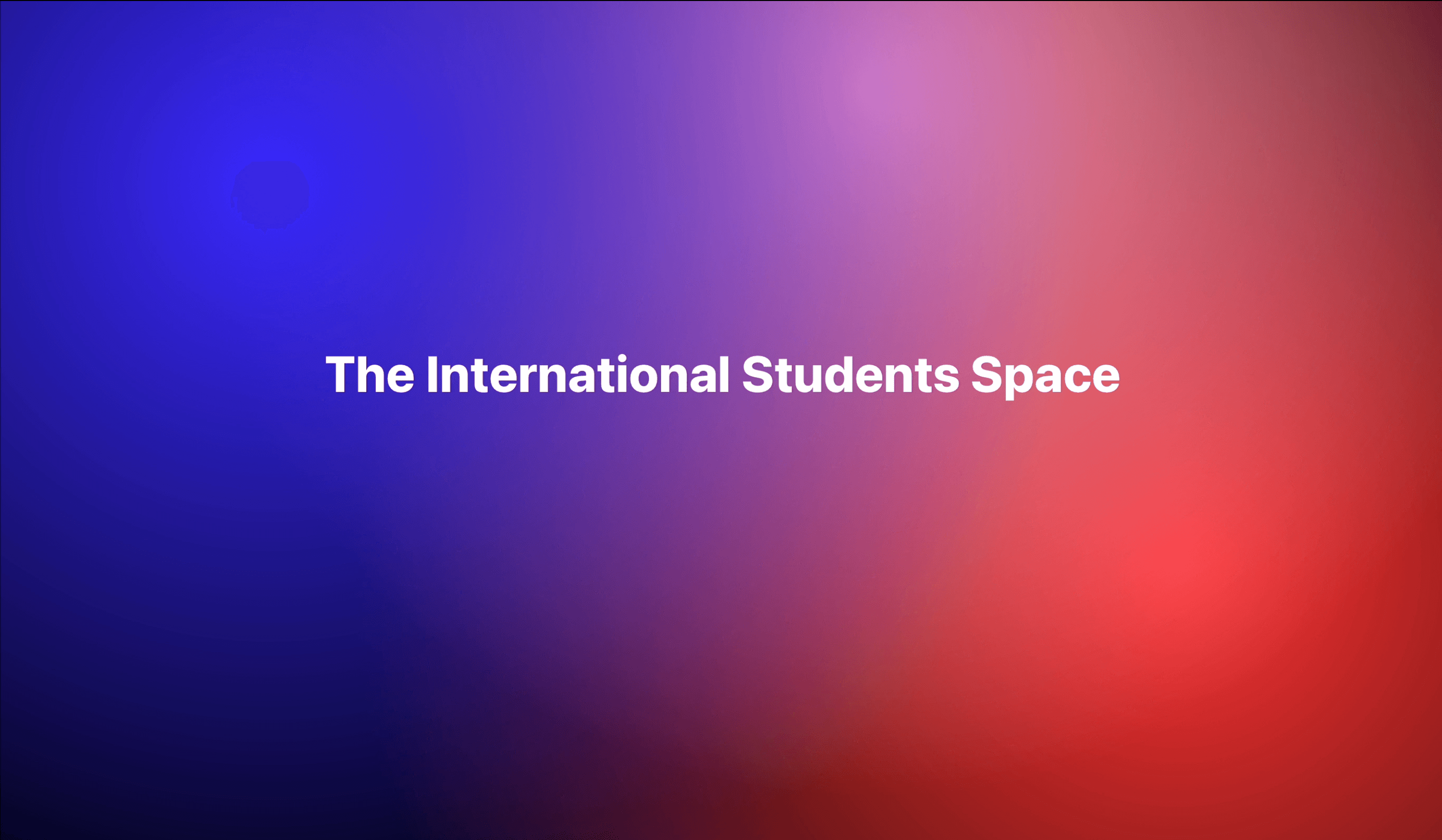 International Student Space — cover