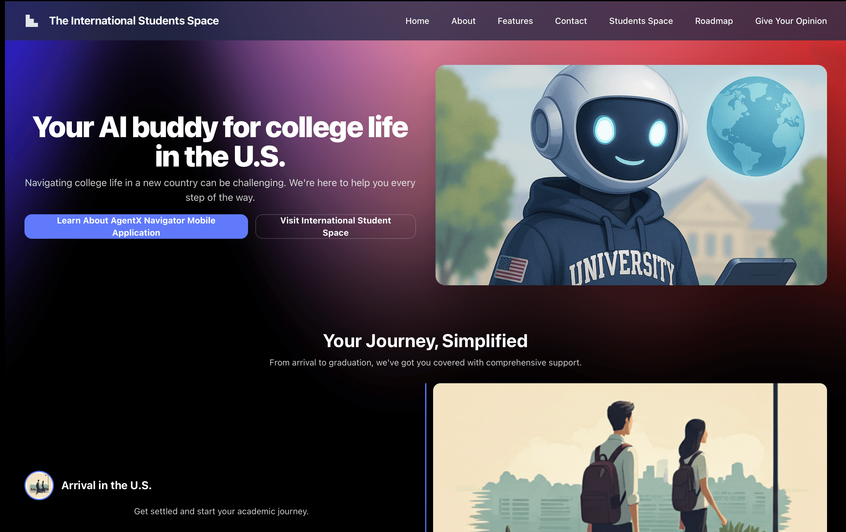 International Student Space — screen 2